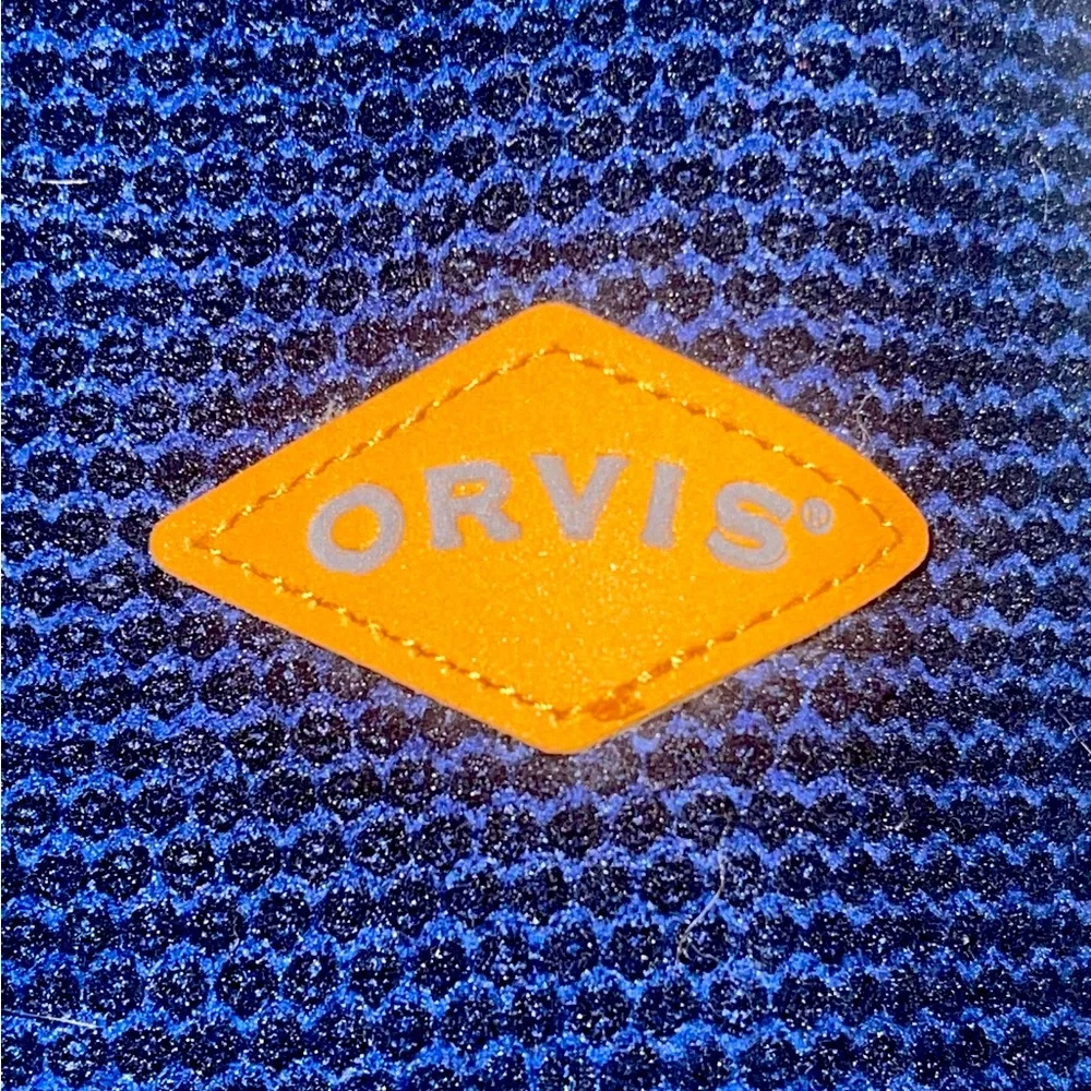 Orvis Sherpa Fleece Lined 1/4 Zip Pullover with Pockets Blue & White Size Large - Picture 2 of 12